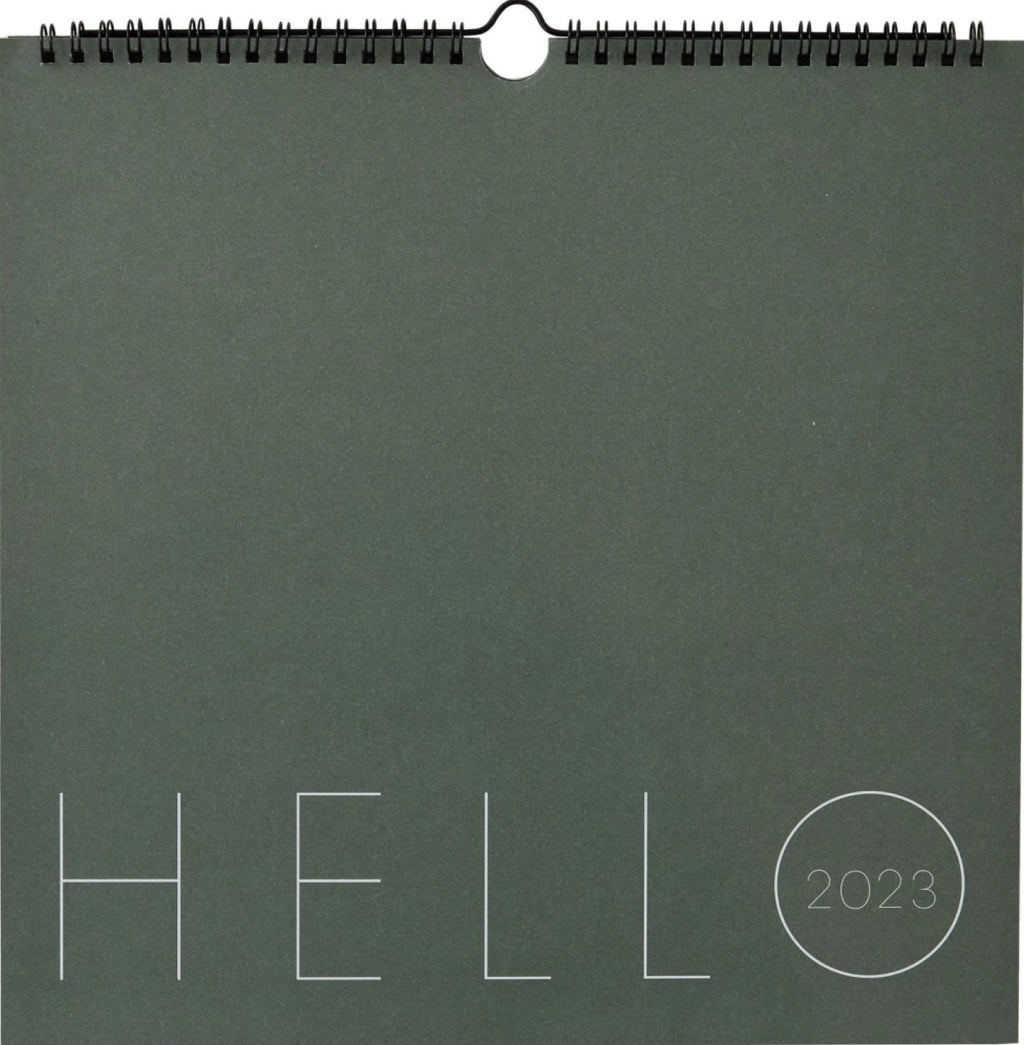 Design Letters Wall Calendar 2023, Myrtle Green