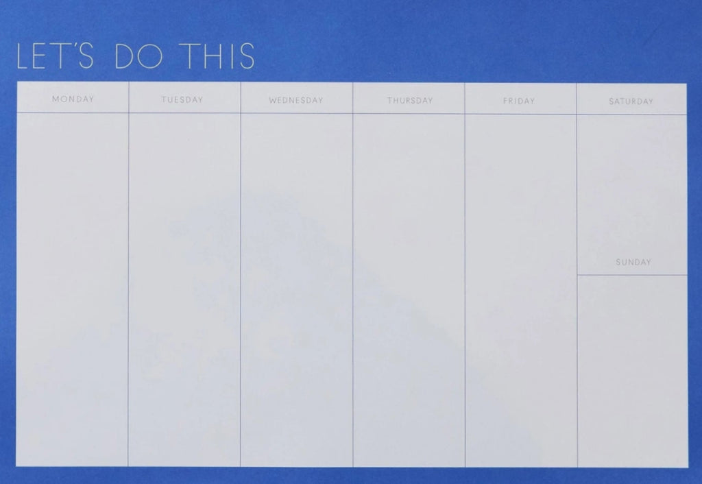 Design Letters Weekly Planner, Cobalt Blue