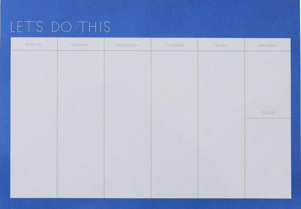 Design Letters Weekly Planner, Cobalt Blue