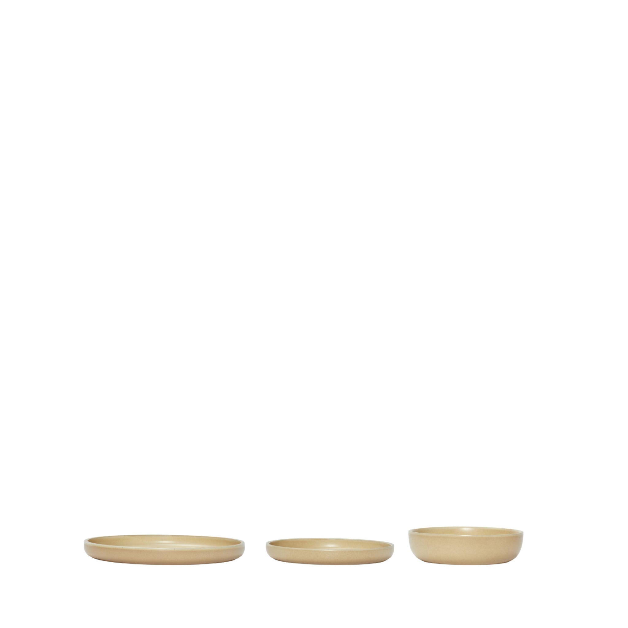 Hübsch Dawn Bowls Set Of 3, Sand