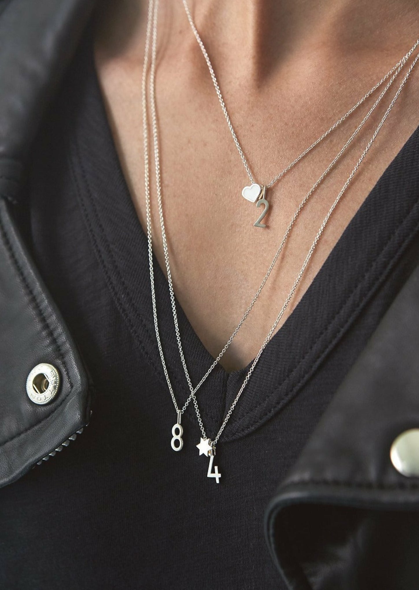 Design Letters Necklace 80 cm, silver