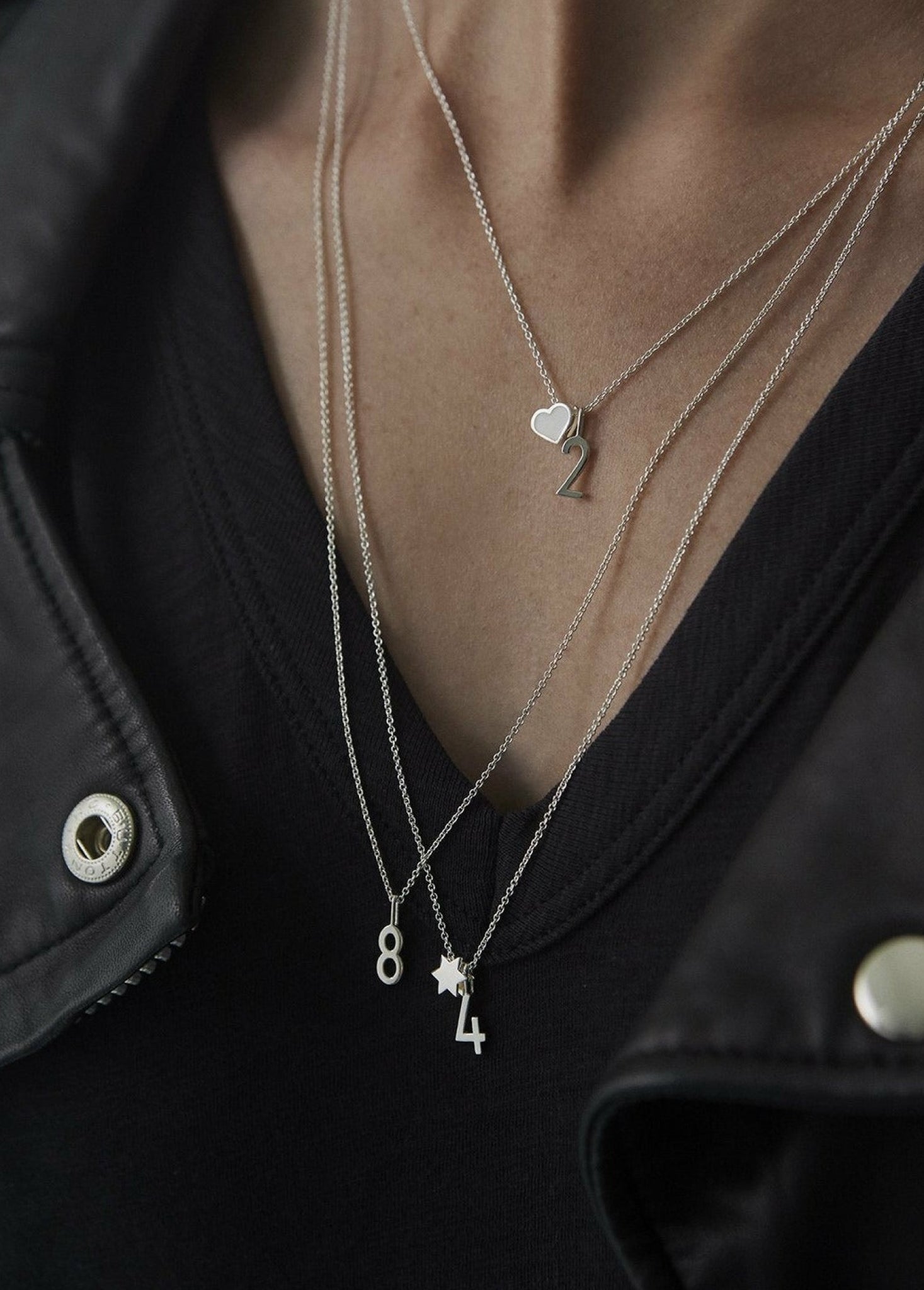 Design Letters Lucky Number counterpart, Silver, Number 5