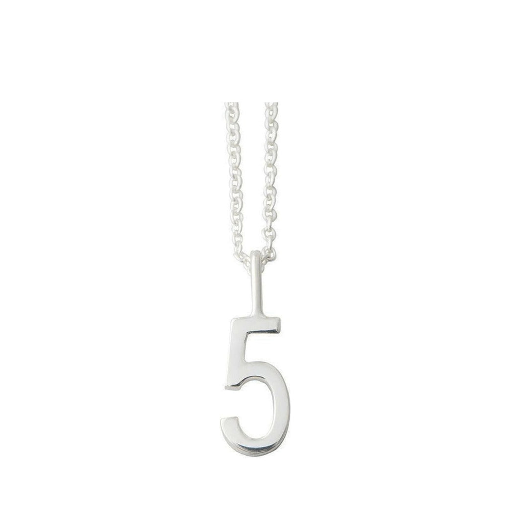 Design Letters Lucky Number counterpart, Silver, Number 5