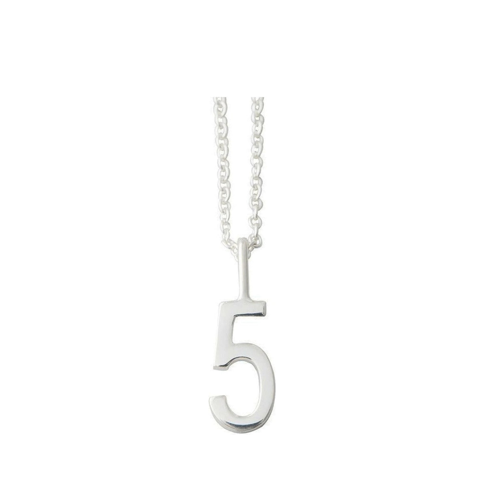 Design Letters Lucky Number counterpart, Silver, Number 5