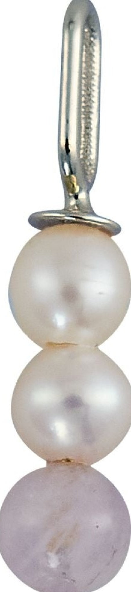 Design Letters Pearl Stick Charm 4 mm Pendant Silver Plated, Pure Crystal