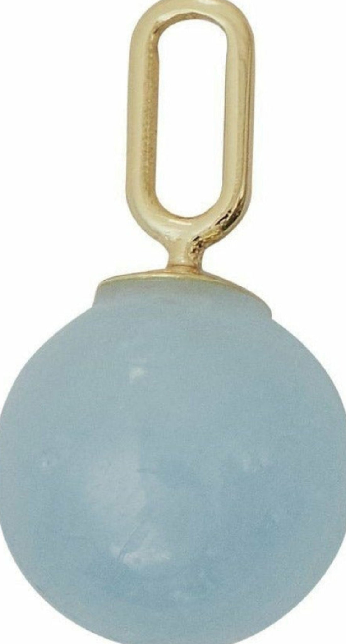 Design Letters Stone Drop Pendant 8mm 18k Gold Plated Silver, Aquamarine