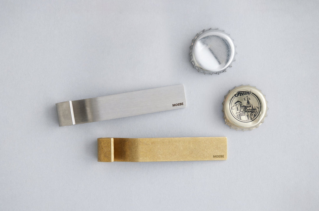 Elegant Moebe Brass Bottle Opener - Danish Design, Stainless Steel Option