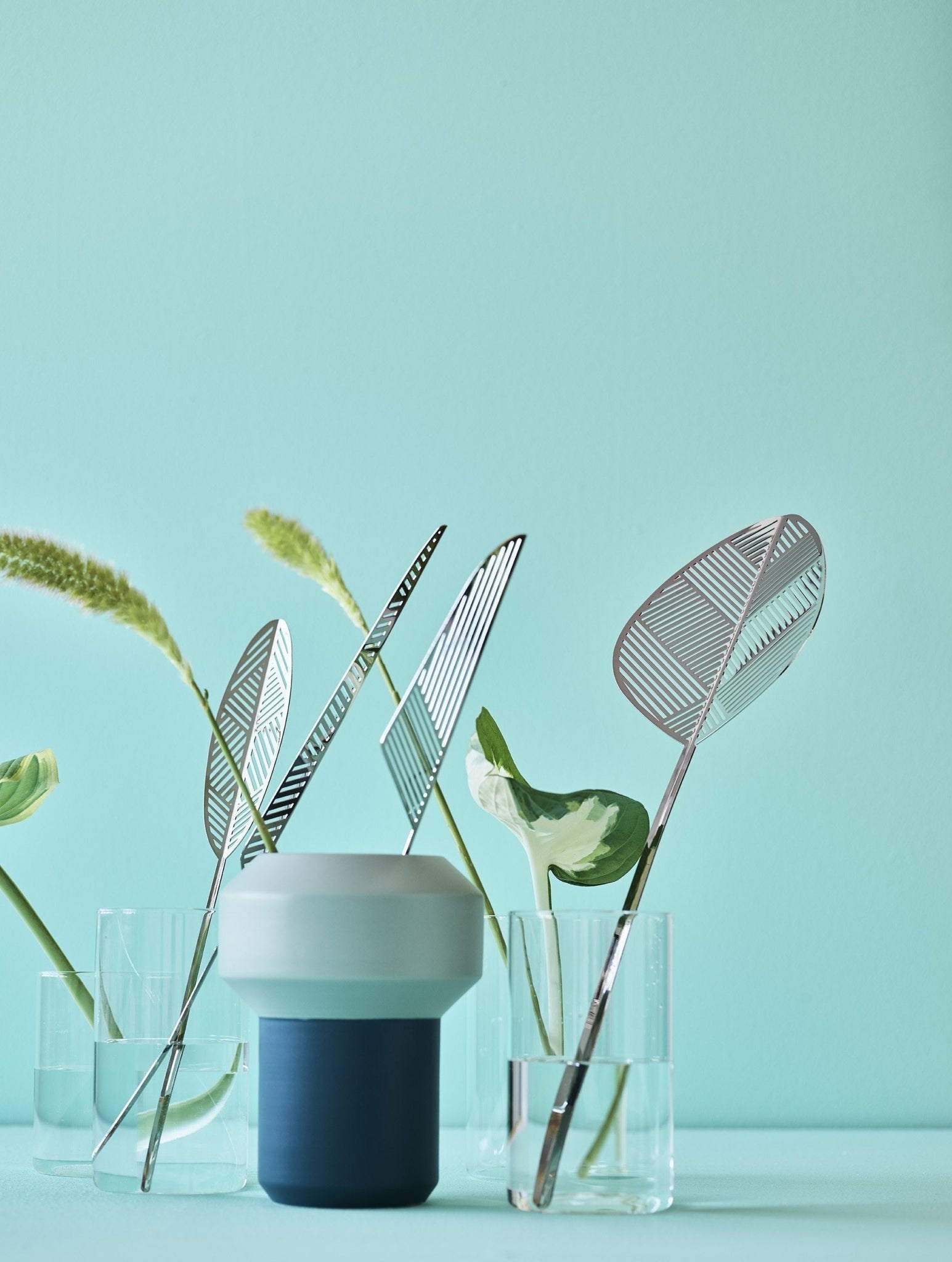 Lucie Kaas Leaflike Metal Sheet Hela Chrome, 45,5cm