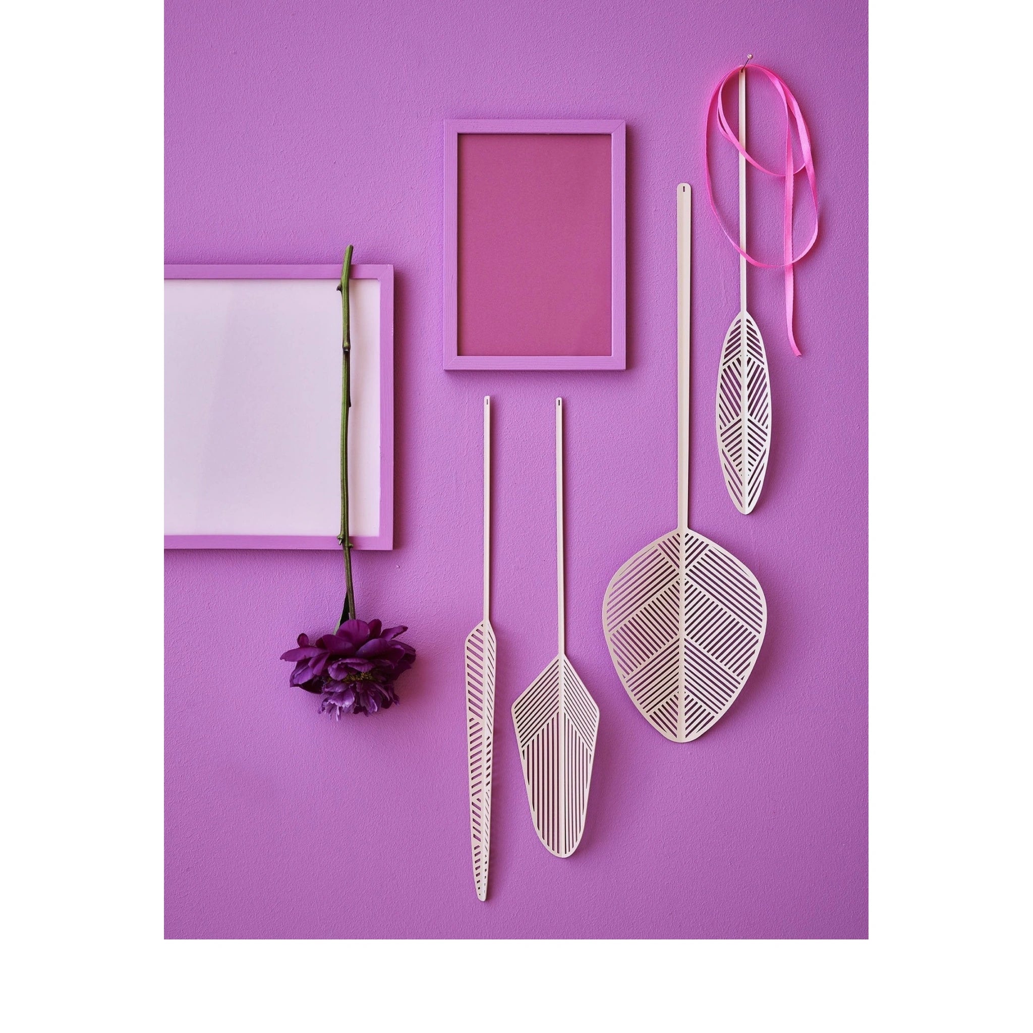 Lucie Kaas Leaflike Metal Sheet Hela Pink, 45,5cm