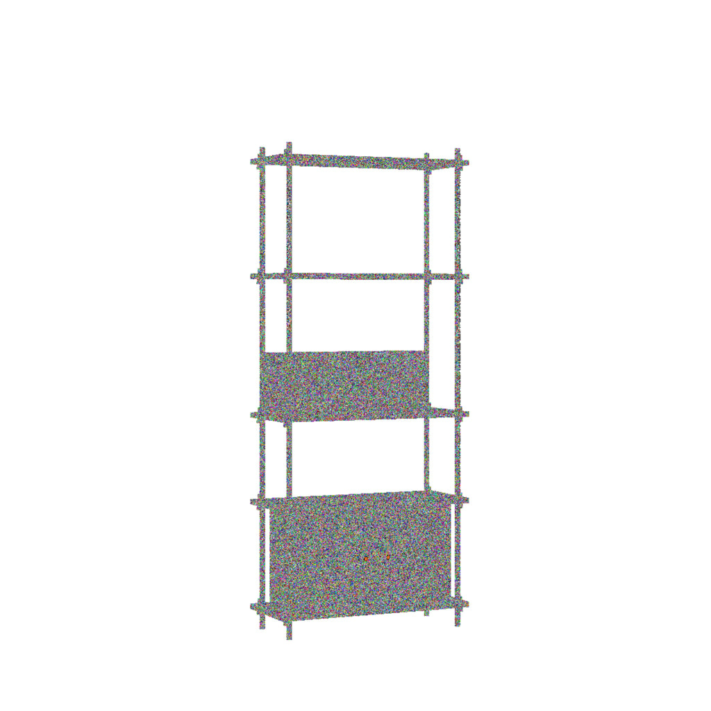 Moebe Shelving Set S.200.1.b, Smoked Oak Shelves, Black Legs (fsc Mix Credit)
