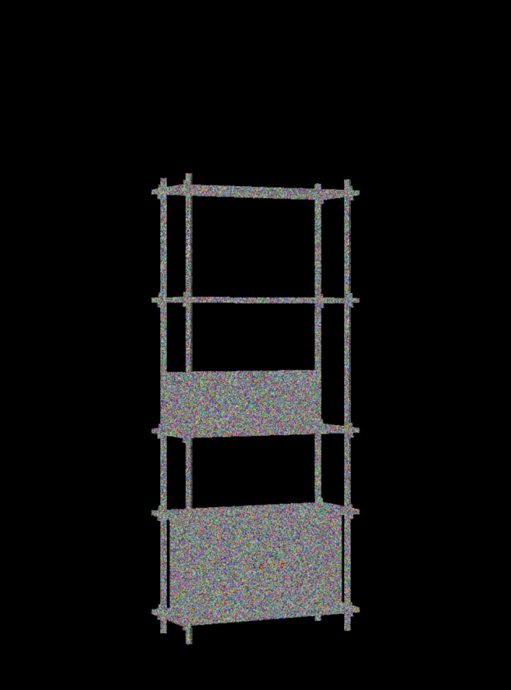 Moebe Shelving Set S.200.1.b, Smoked Oak Shelves, Black Legs (fsc Mix Credit)