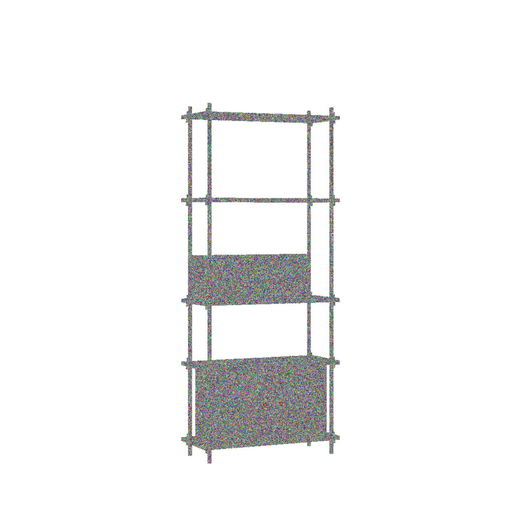Moebe Shelving Set S.200.1.b, Smoked Oak Shelves, Warm Grey Legs (fsc Mix Credit)