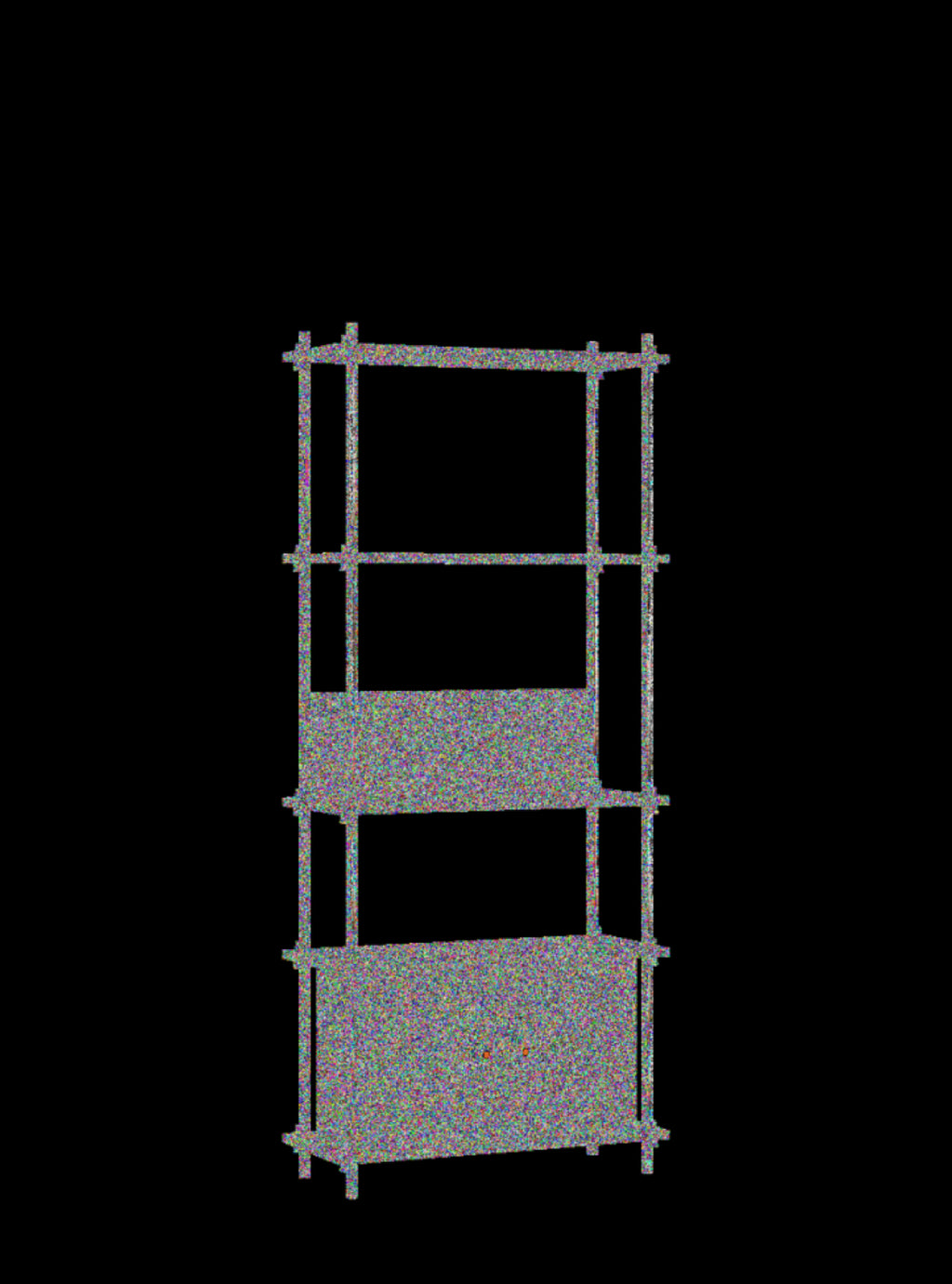 Moebe Shelving Set S.200.1.b, Smoked Oak Shelves, White Legs (fsc Mix Credit)