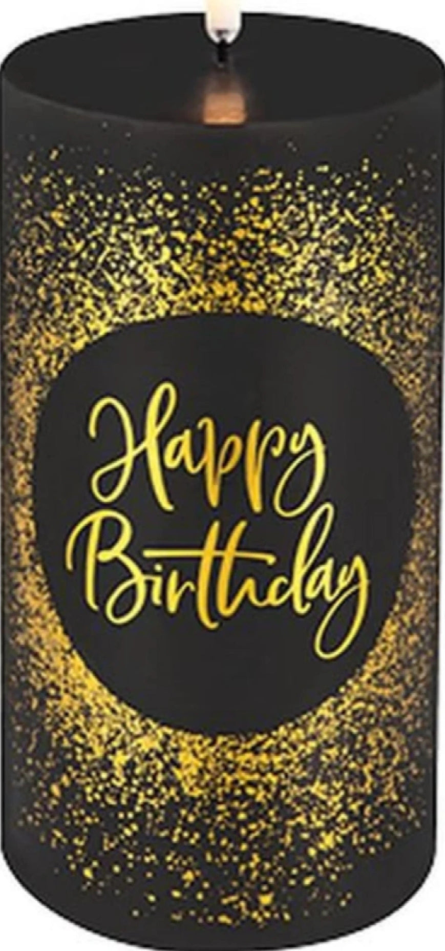 Uyuni Lighting Led Pillar Birthday Candle H 15 Cm, Black