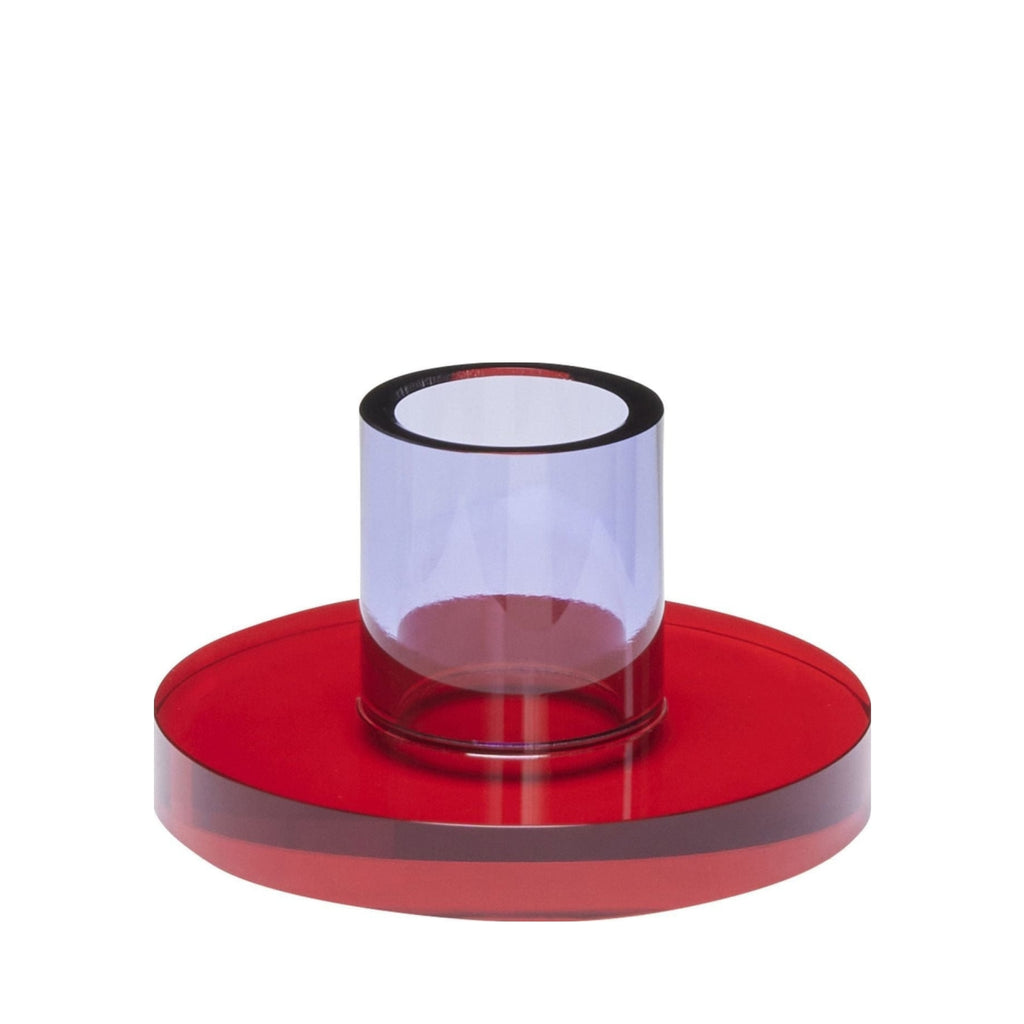 Hübsch Astra Small Candle Holder in Red and Violet Crystal Glass