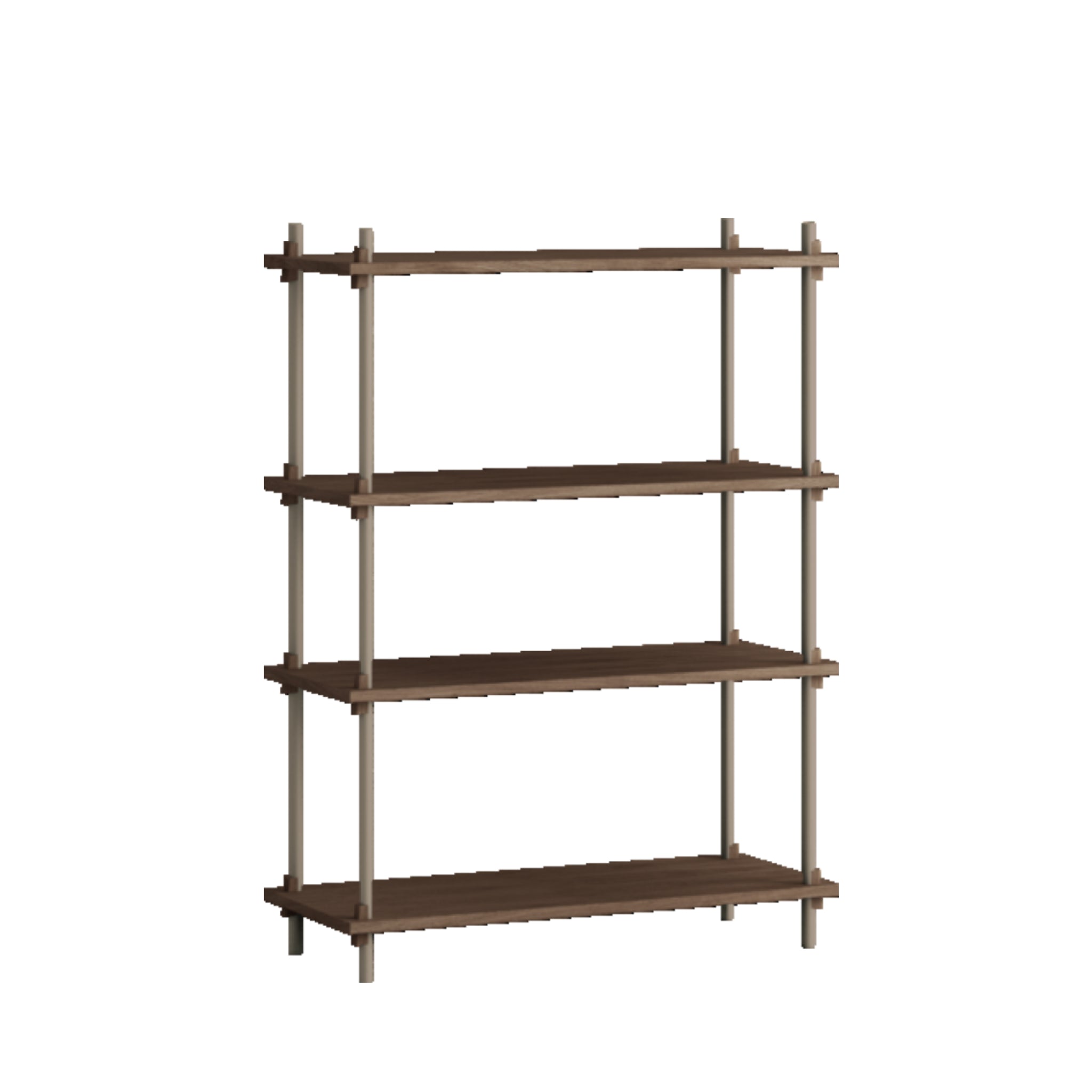 Customizable Moebe Shelving System in Smoked Oak & Warm Grey - 115cm High