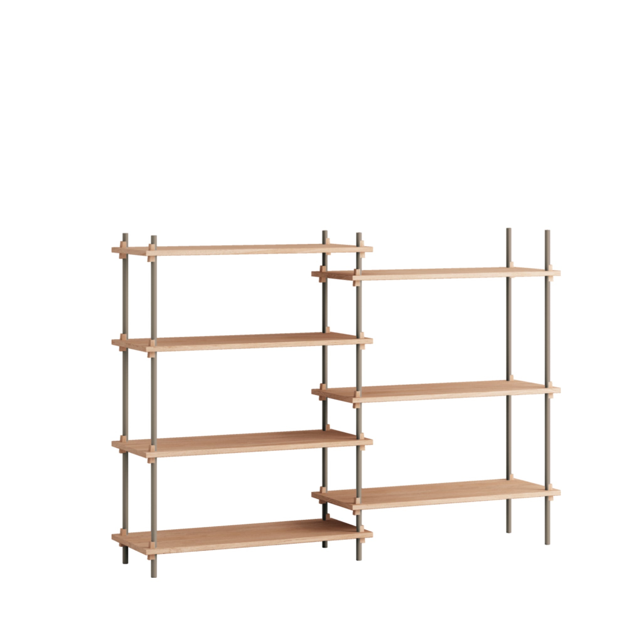Customizable Moebe Shelving System in Oak/Warm Grey - Versatile Design