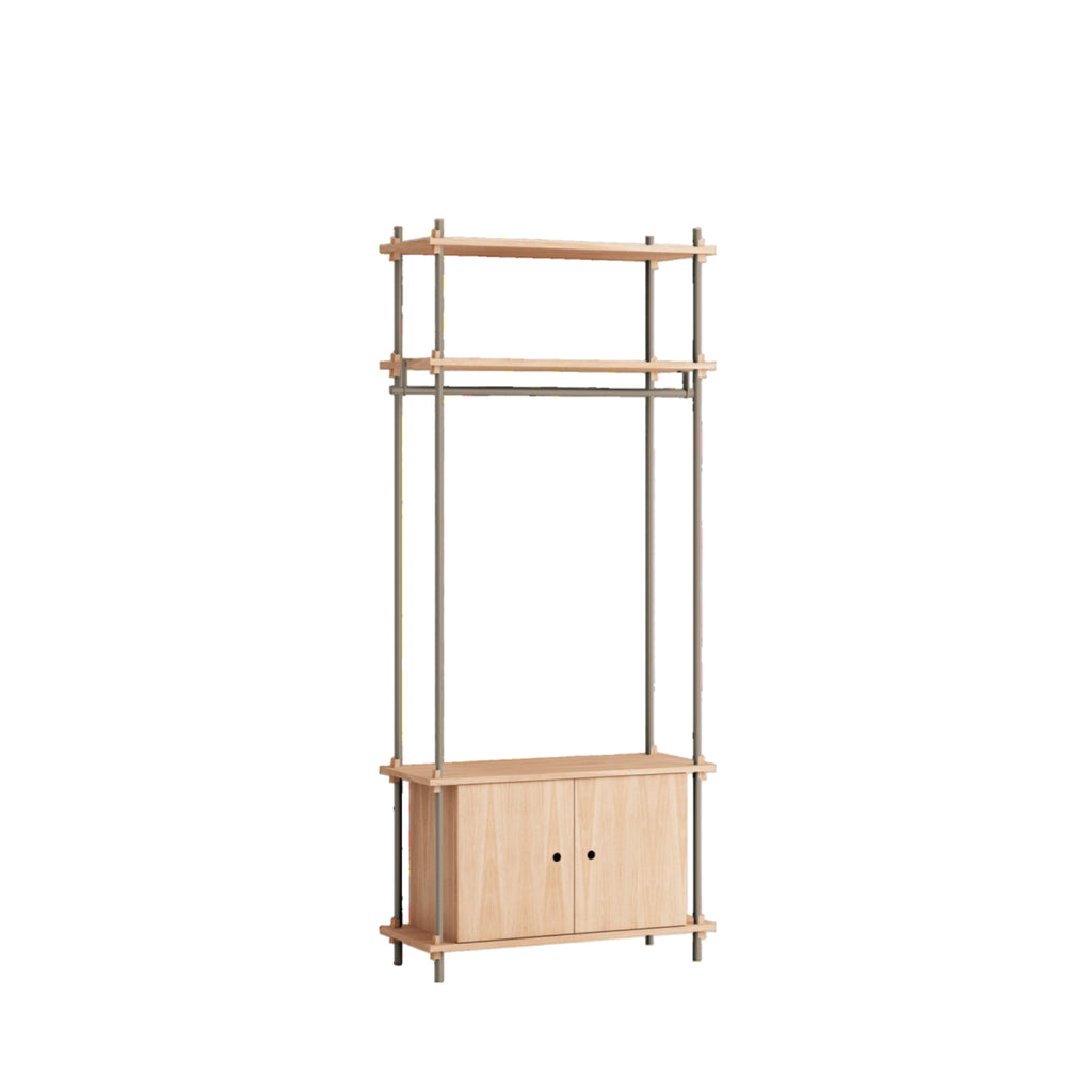 Customizable Moebe Shelving System in Oak/Warm Grey - 200cm Height
