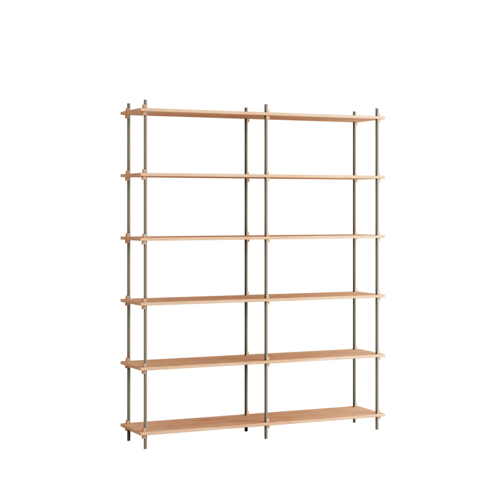 Customizable Moebe Shelving System in Oak & Warm Grey - Versatile Design