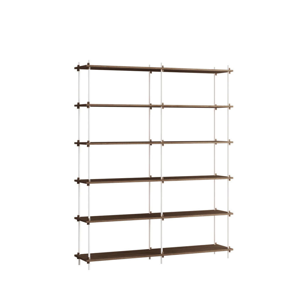 Customizable Moebe Shelving System in Smoked Oak & Warm Grey - 200cm High