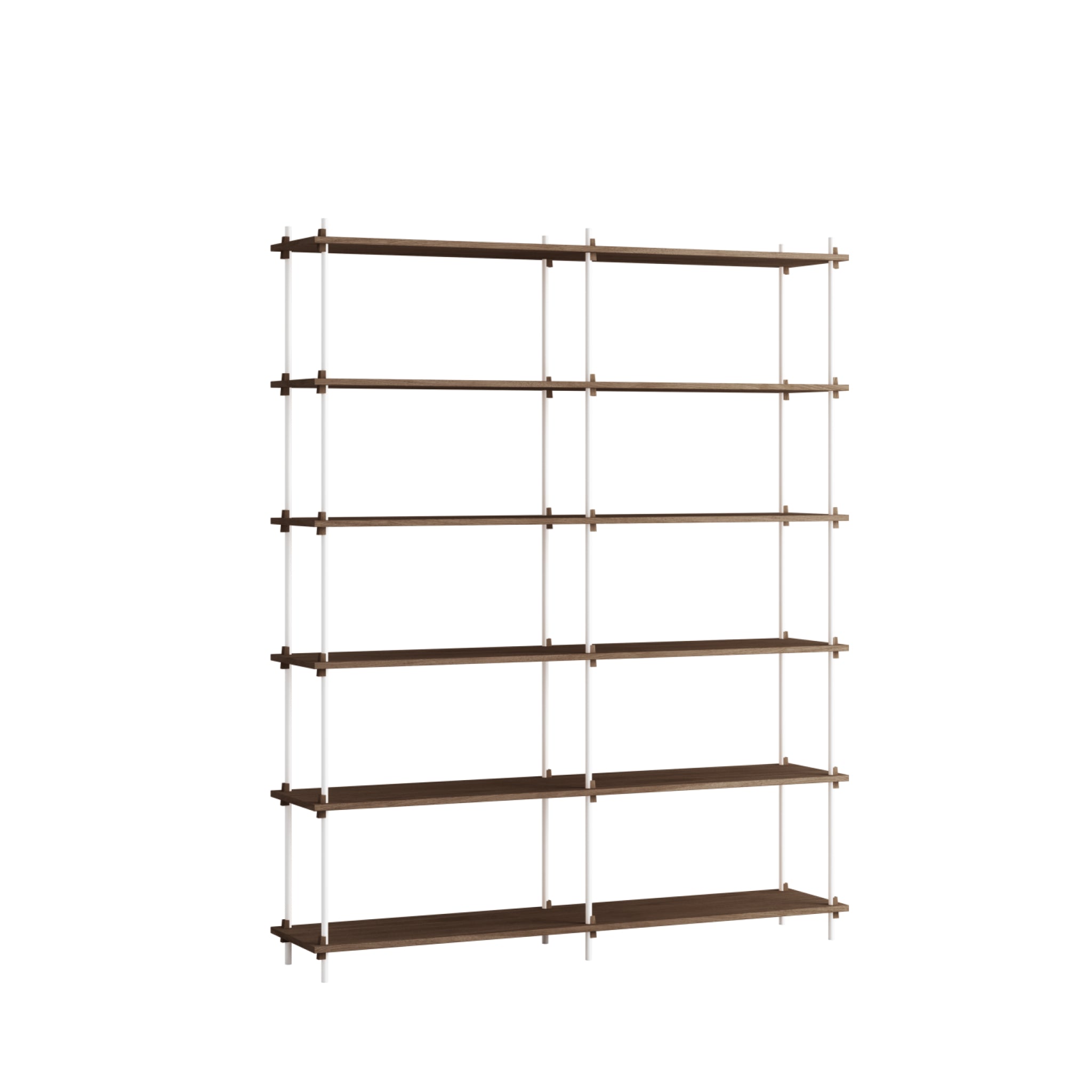 Customizable Moebe Shelving System in Smoked Oak & Warm Grey - 200cm High
