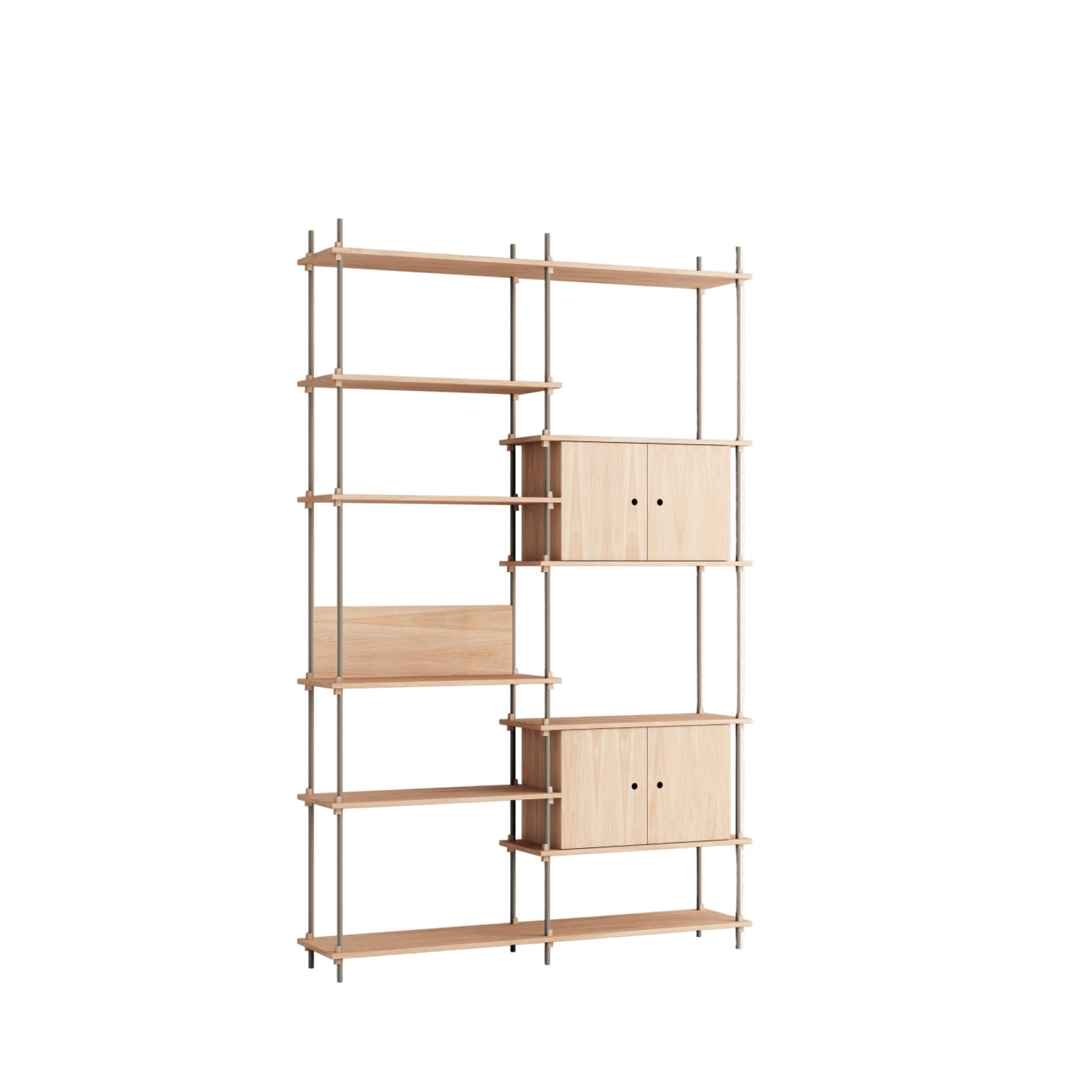 Customizable Moebe Shelving System in Oak/Warm Grey - Versatile Design