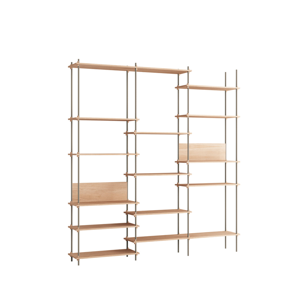 Customizable Moebe Shelving System in Oak/Warm Grey - Versatile Design