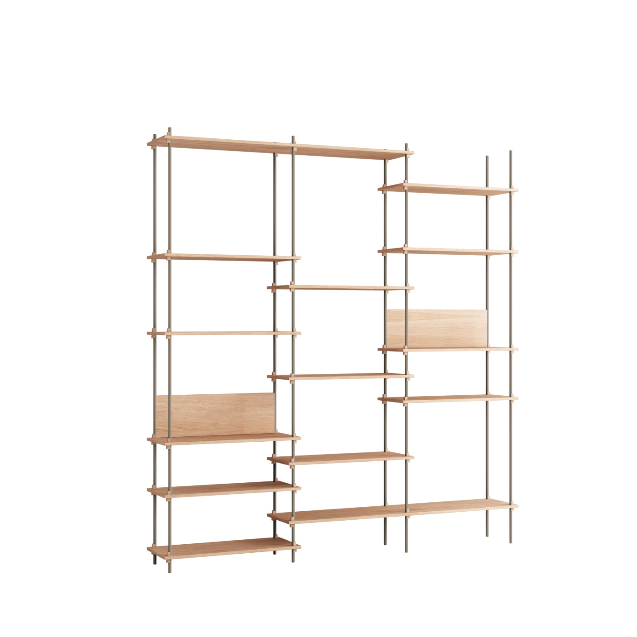 Customizable Moebe Shelving System in Oak/Warm Grey - Versatile Design