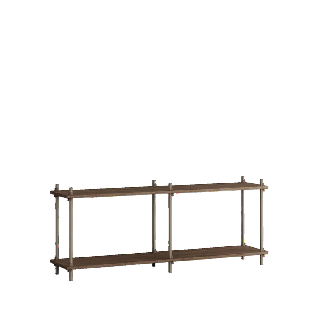 Customizable Moebe Shelving System in Smoked Oak & Warm Grey - 65cm High
