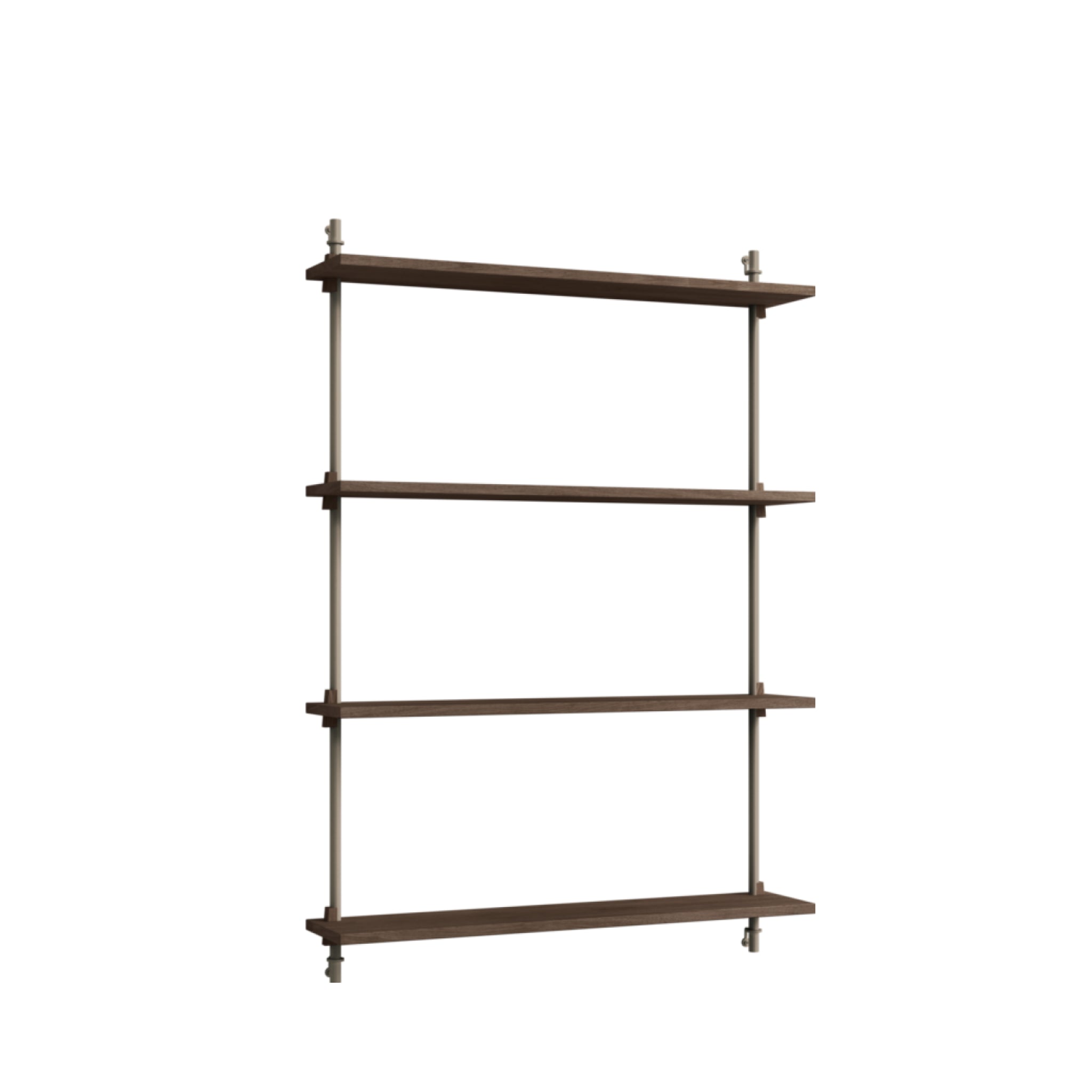 Moebe Wall Shelving WS.115.1: Smoked Oak & Warm Grey for Any Room