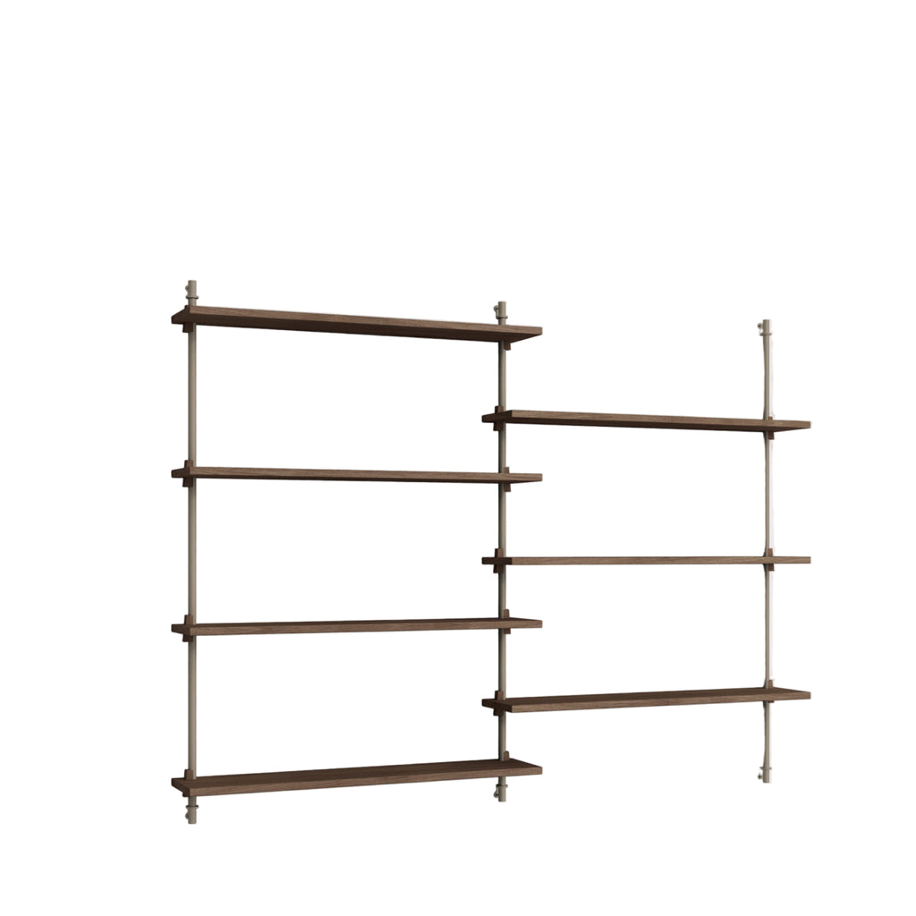 Moebe Wall Shelving WS.115.2: Smoked Oak & Warm Grey for Any Room