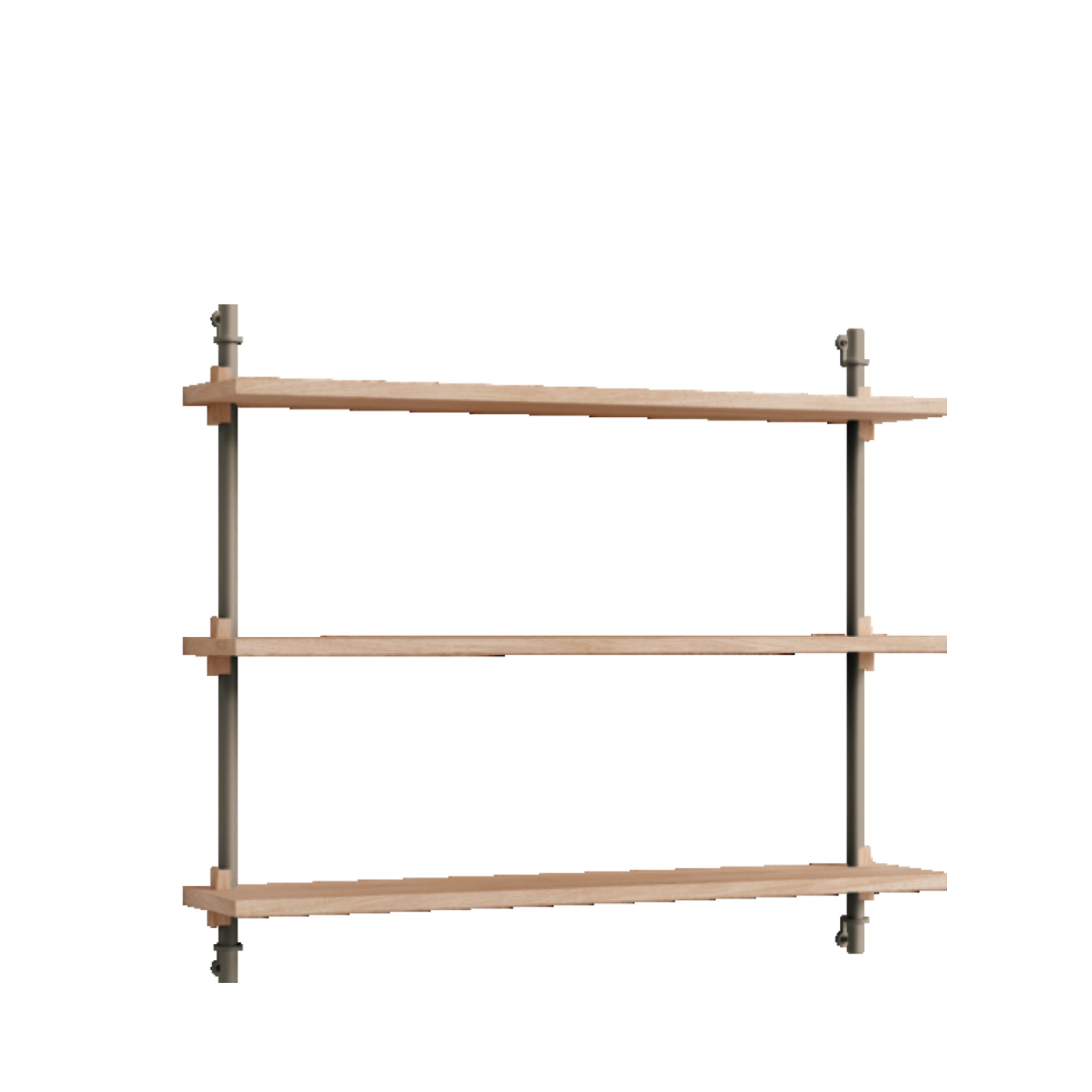 Moebe Wall Shelving WS.65.1: Adjustable Oak Shelf in Warm Grey