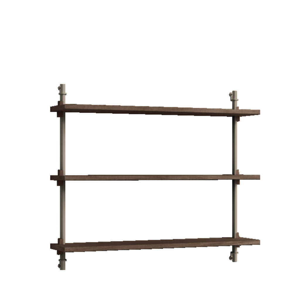 Moebe Wall Shelving WS.65.1: Smoked Oak & Warm Grey for Any Room