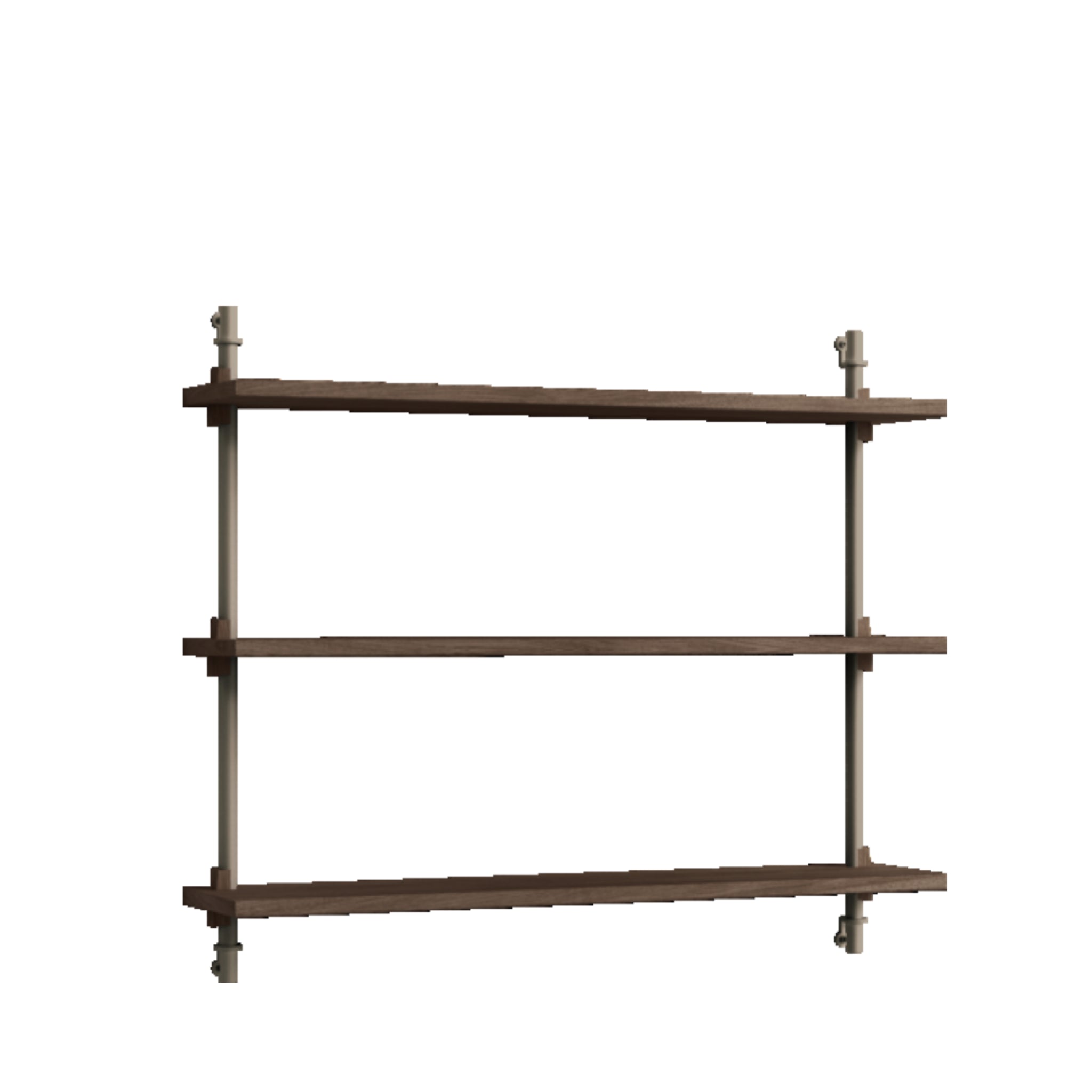 Moebe Wall Shelving WS.65.1: Smoked Oak & Warm Grey for Any Room