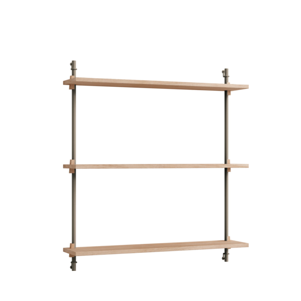 Moebe Wall Shelving WS.85.1: Adjustable Oak Shelf in Warm Grey