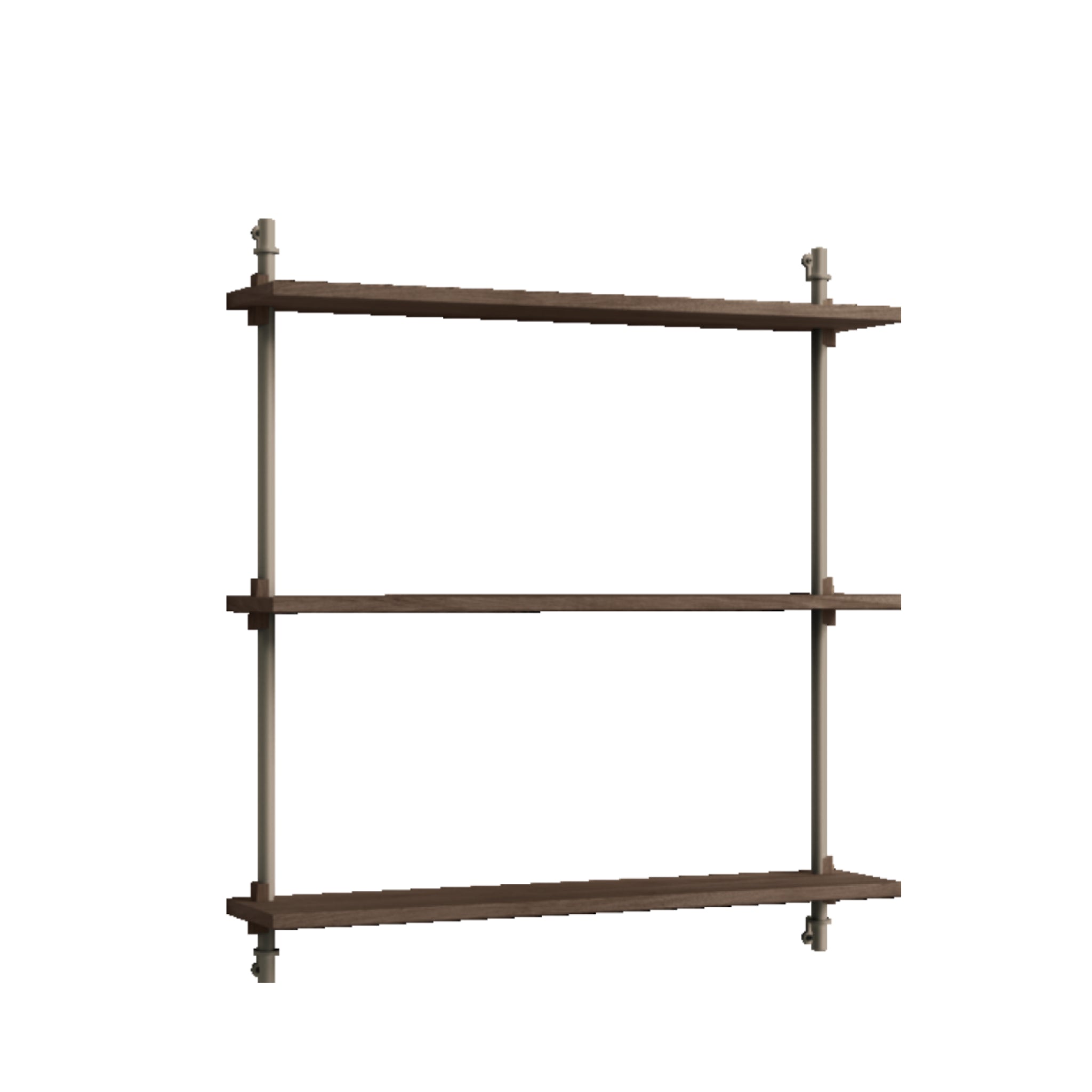 Moebe Wall Shelving WS.85.1: Smoked Oak & Warm Grey for Any Room