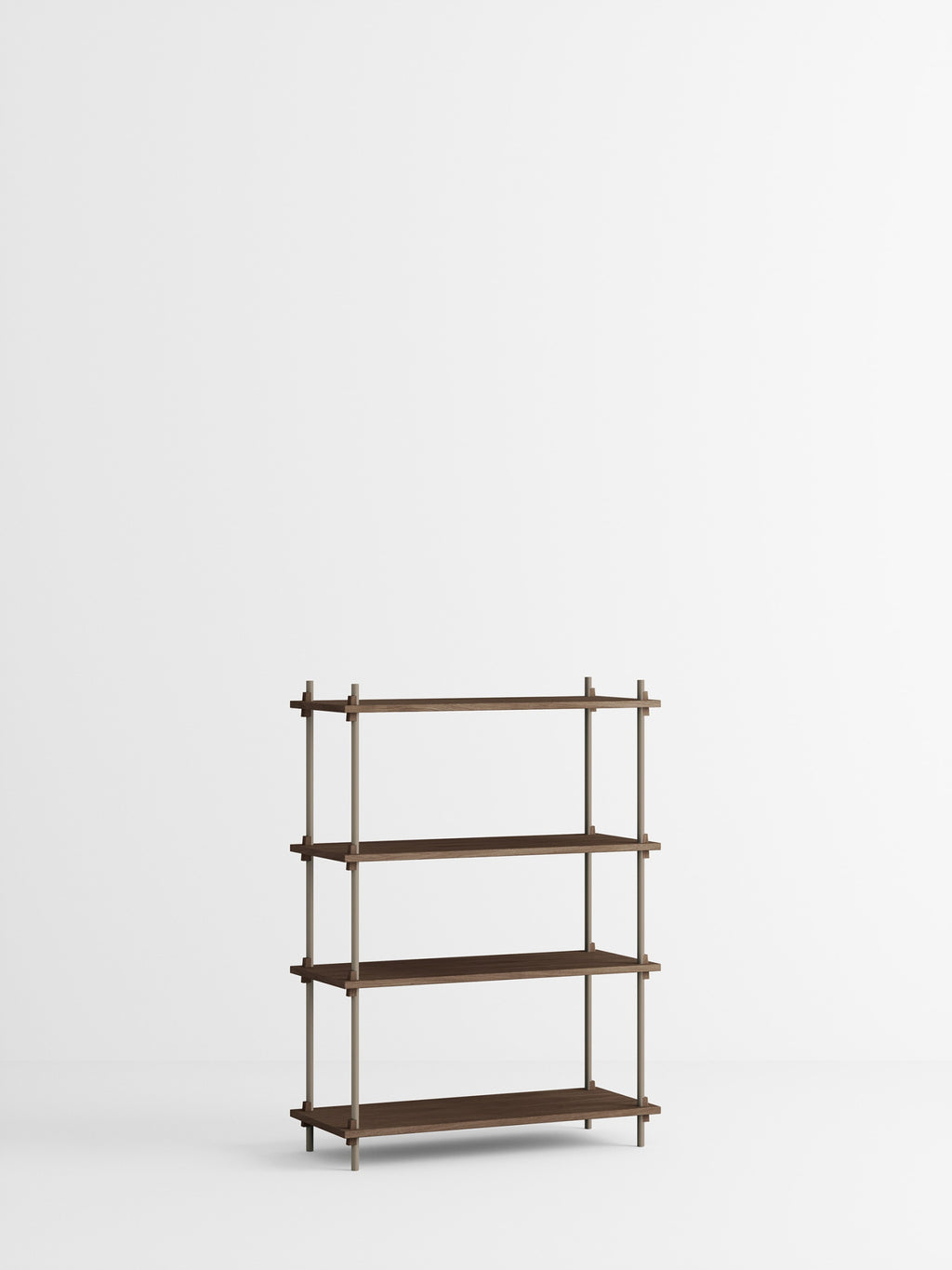Customizable Moebe Shelving System in Smoked Oak & Warm Grey - 115cm High