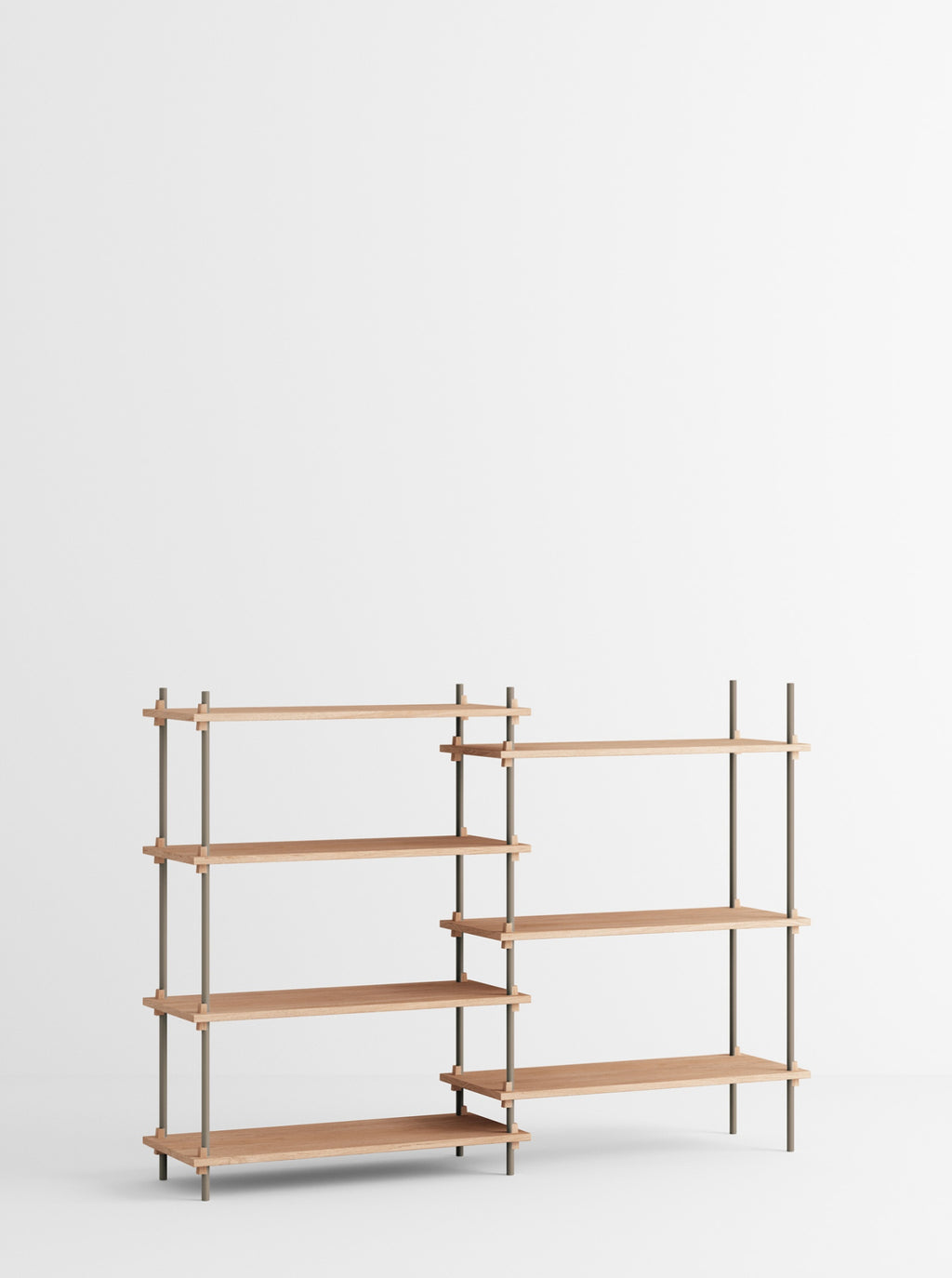 Customizable Moebe Shelving System in Oak/Warm Grey - Versatile Design