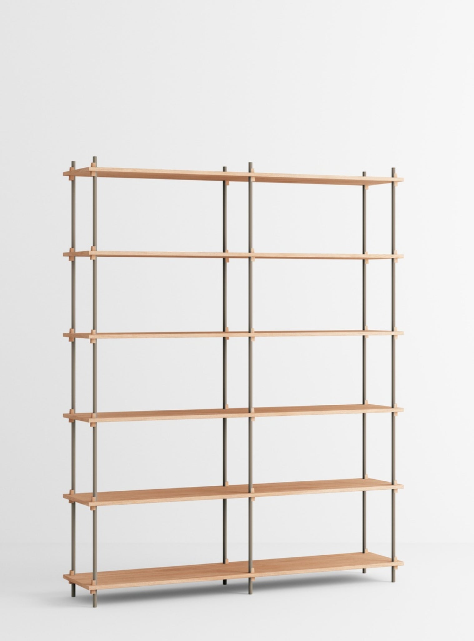 Customizable Moebe Shelving System in Oak & Warm Grey - Versatile Design
