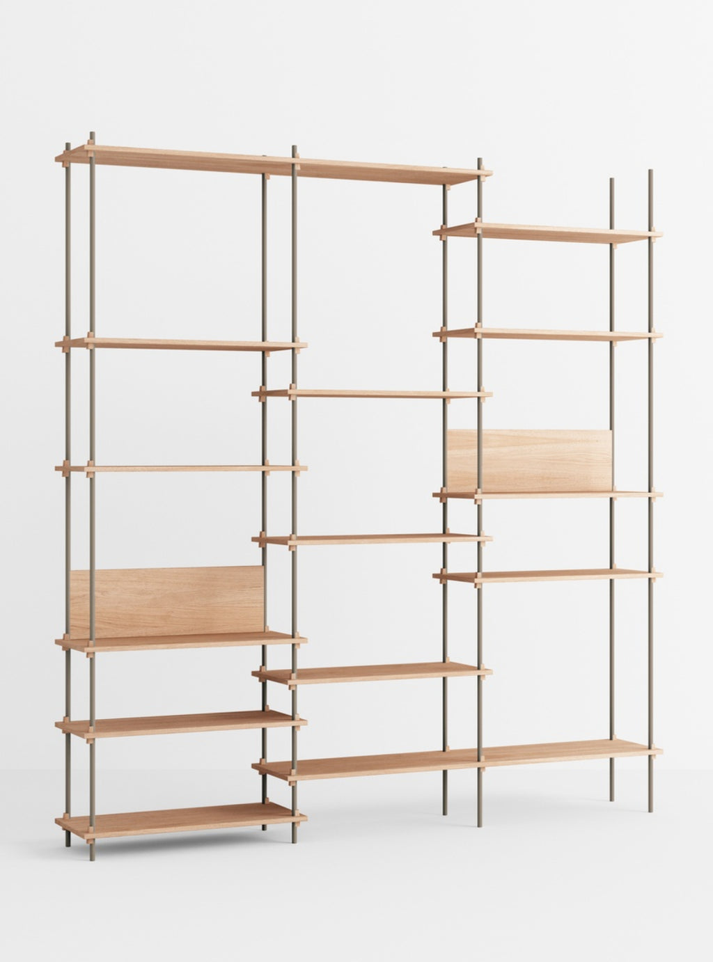 Customizable Moebe Shelving System in Oak/Warm Grey - Versatile Design