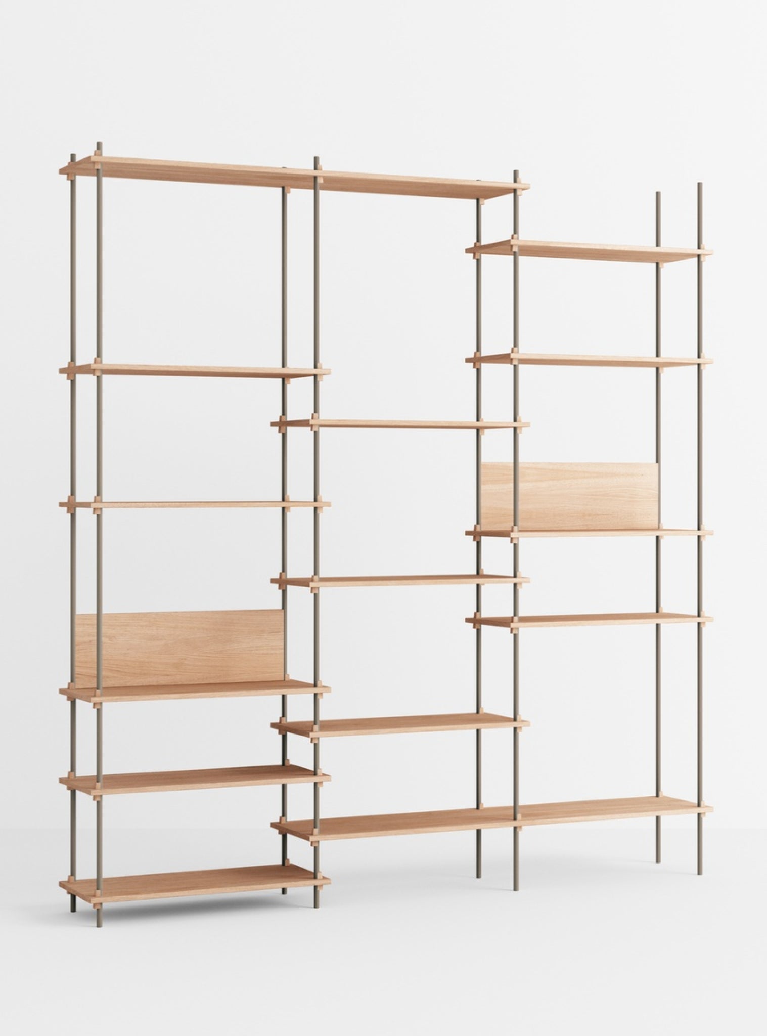Customizable Moebe Shelving System in Oak/Warm Grey - Versatile Design