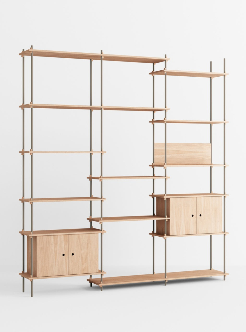 Customizable Moebe Shelving System in Oak/Warm Grey - Versatile Design