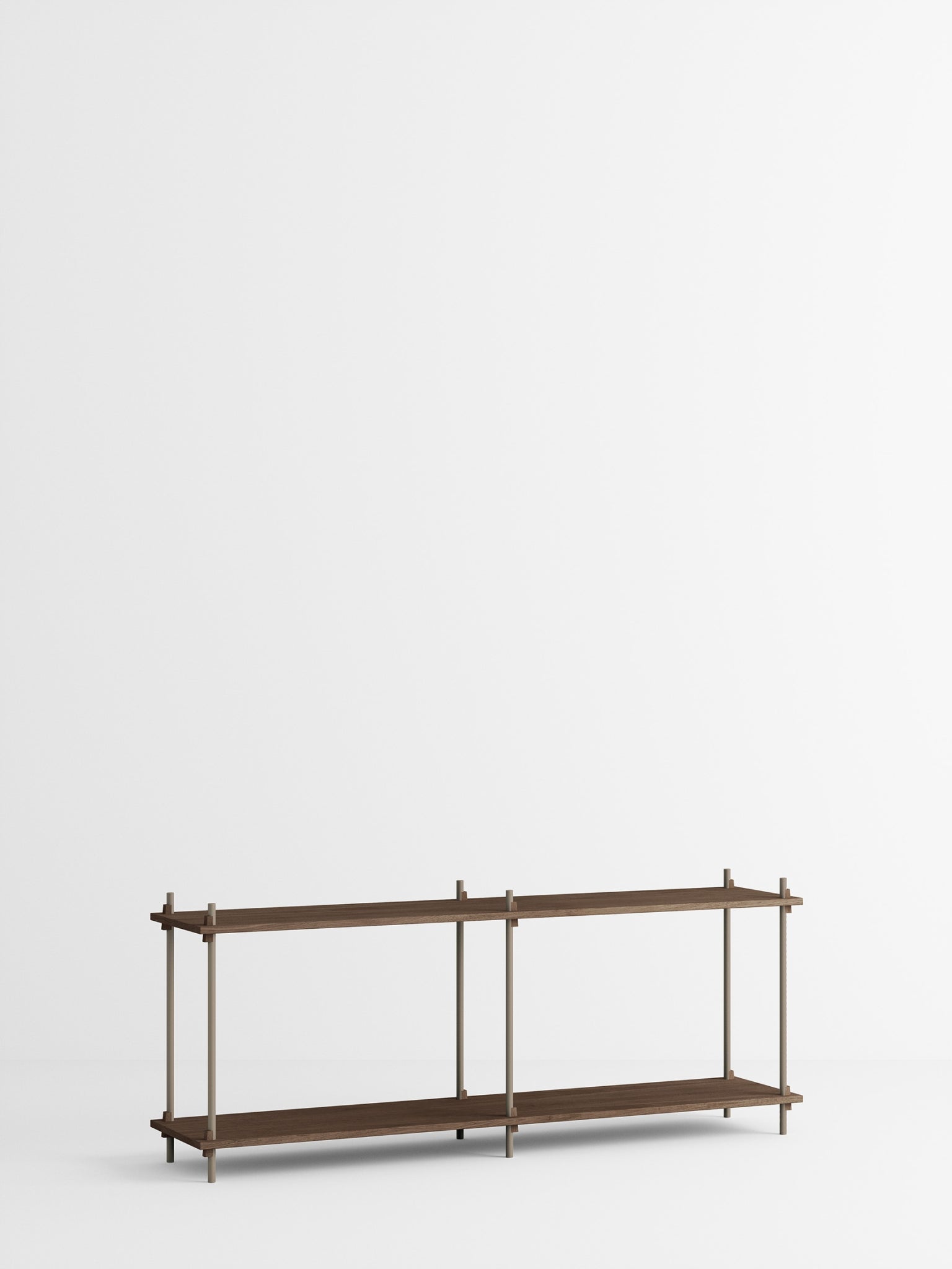 Customizable Moebe Shelving System in Smoked Oak & Warm Grey - 65cm High