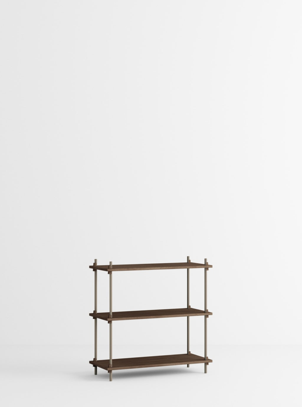 Customizable Moebe Shelving System in Smoked Oak & Warm Grey - 85cm High