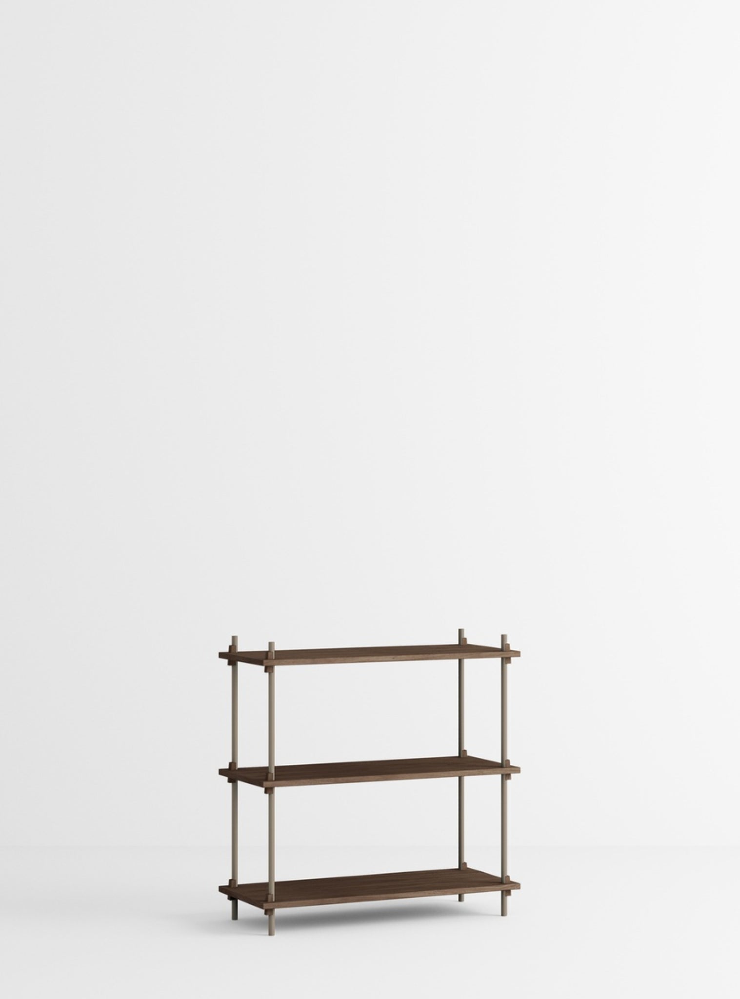 Customizable Moebe Shelving System in Smoked Oak & Warm Grey - 85cm High