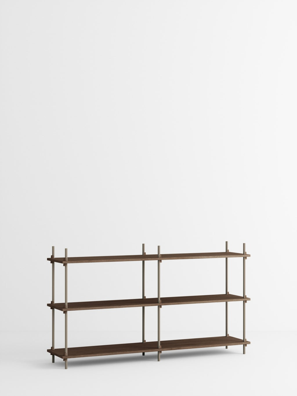 Customizable Moebe Shelving System in Smoked Oak & Warm Grey - 85cm High