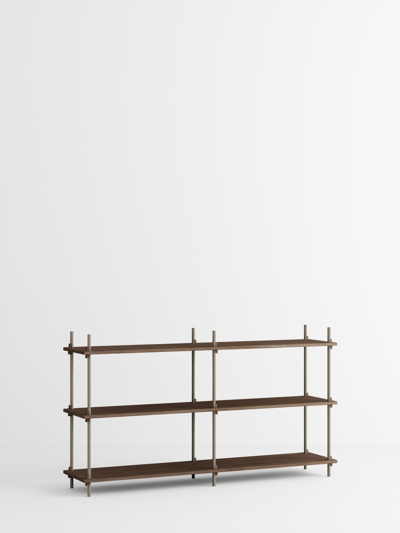 Customizable Moebe Shelving System in Smoked Oak & Warm Grey - 85cm High