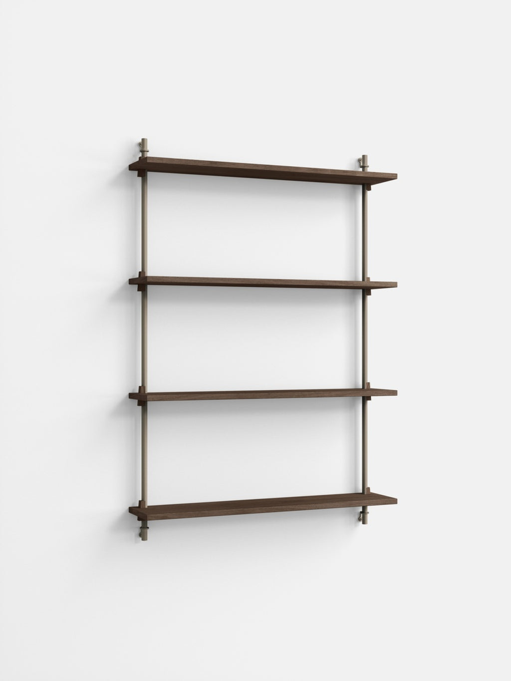 Moebe Wall Shelving WS.115.1: Smoked Oak & Warm Grey for Any Room