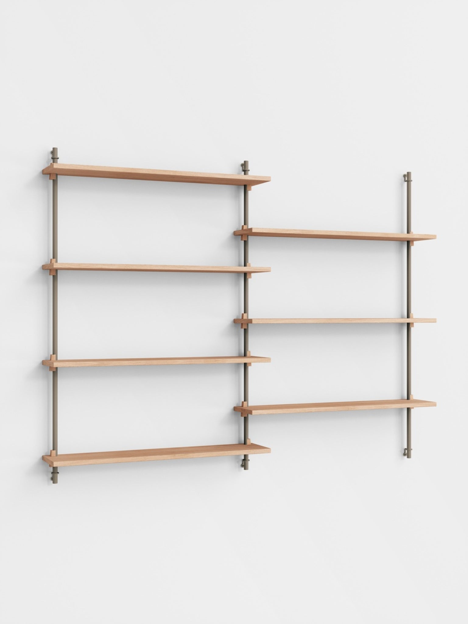 Moebe Wall Shelving WS.115.2: Oak & Warm Grey for Any Room