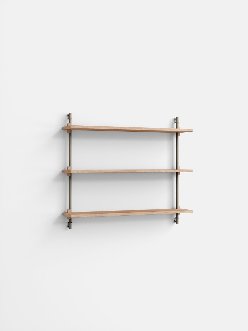 Moebe Wall Shelving WS.65.1: Adjustable Oak Shelf in Warm Grey